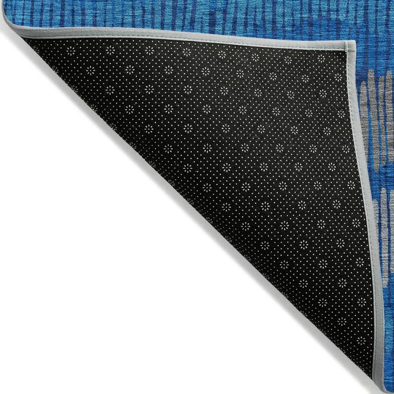 Machine Washable Indoor/ Outdoor Chantille Stripe Abstract Rug