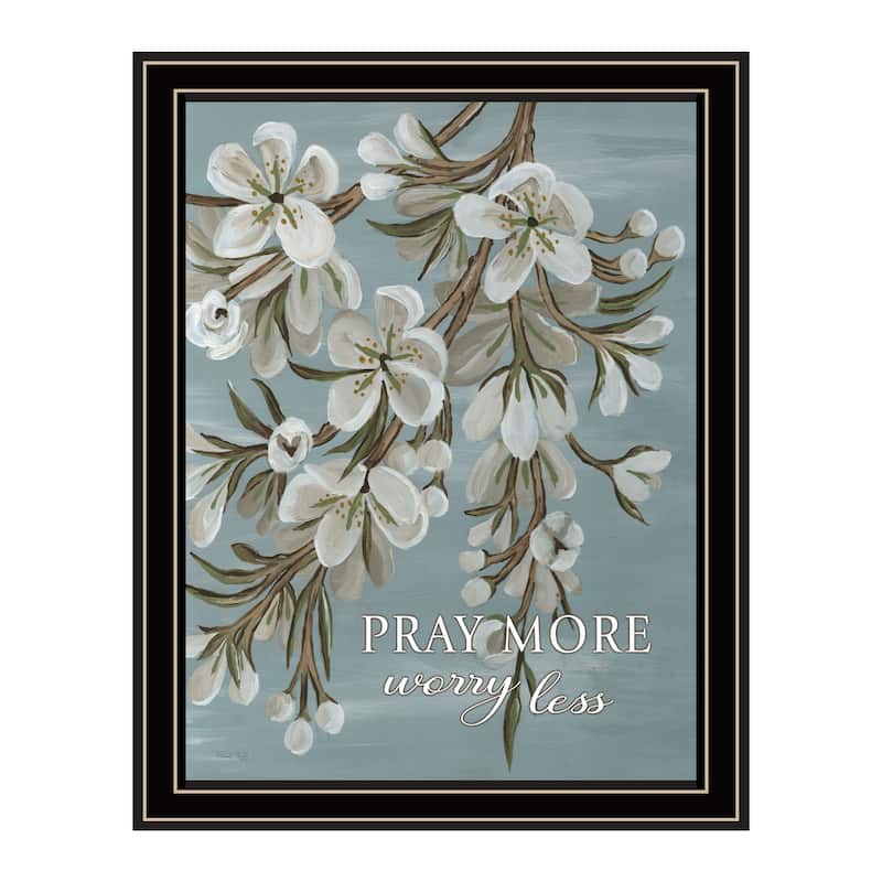 TrendyDecor4U "Pray More, Worry Less" Framed Print Wall Art - Multi
