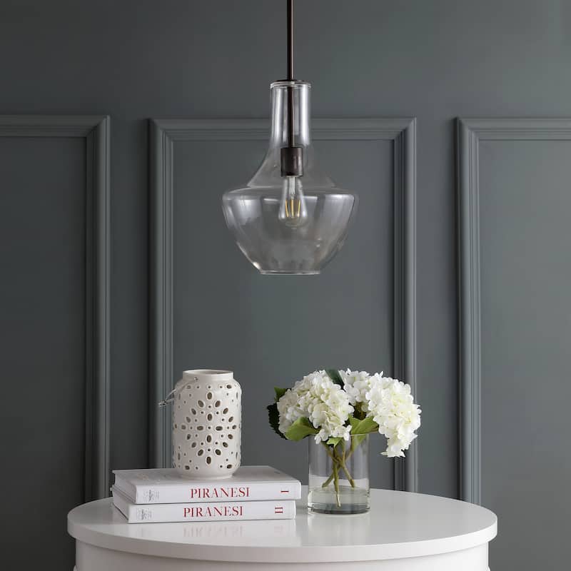 Bettina 1- Light Mid-Century Modern Iron/Glass LED Pendant, by JONATHAN Y