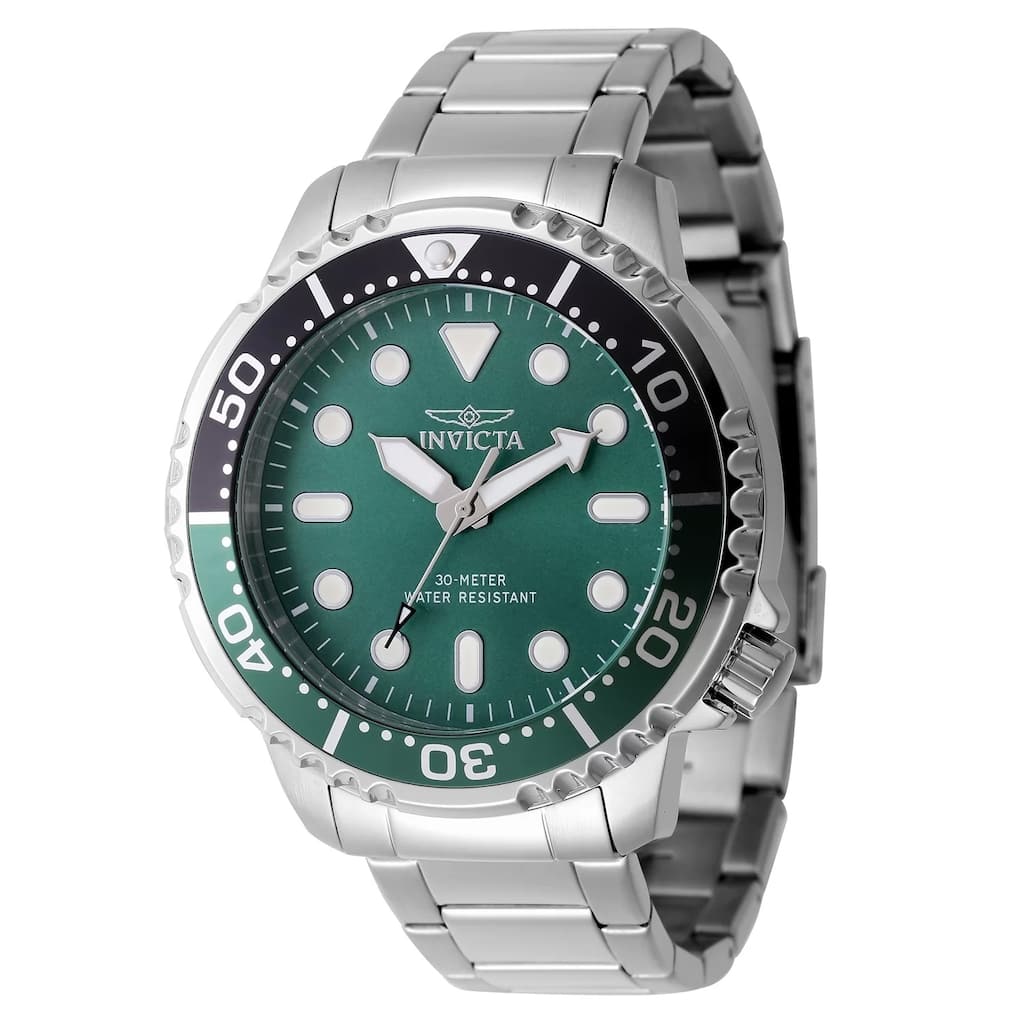 Invicta Men's 47220 Pro Diver Quartz 3 Hand Green, Gold, Black Dial Watch