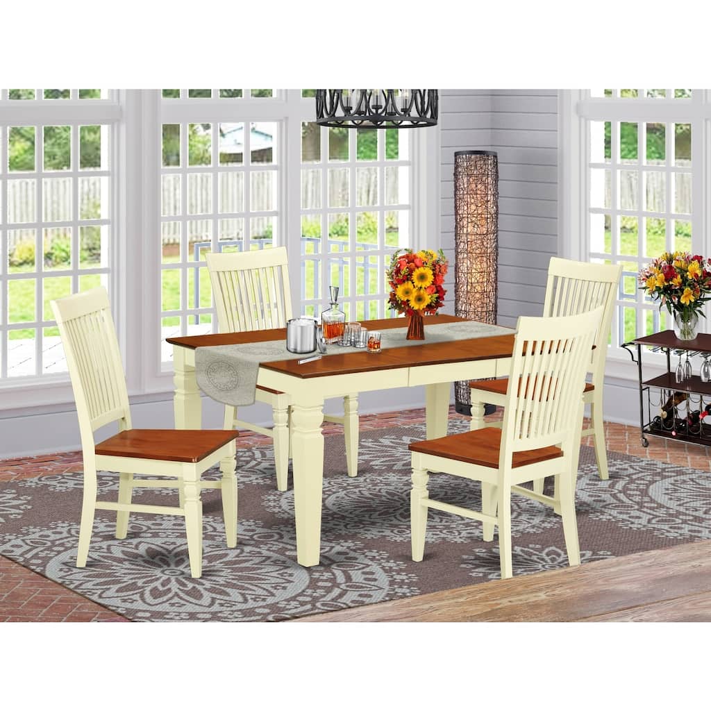 Vintage 5 Piece Dinette Set - Black Cherry Kitchen Table & 4 Chairs - Victorian Style