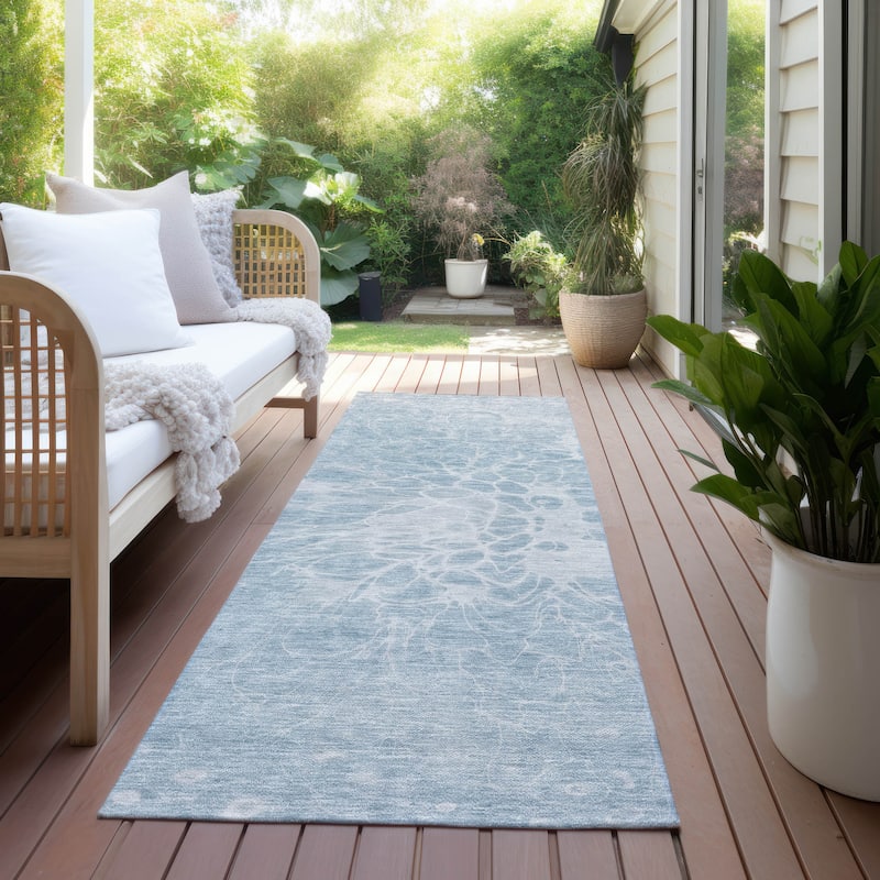Machine Washable Indoor/ Outdoor Chantille Modern Vintage Floral Rug