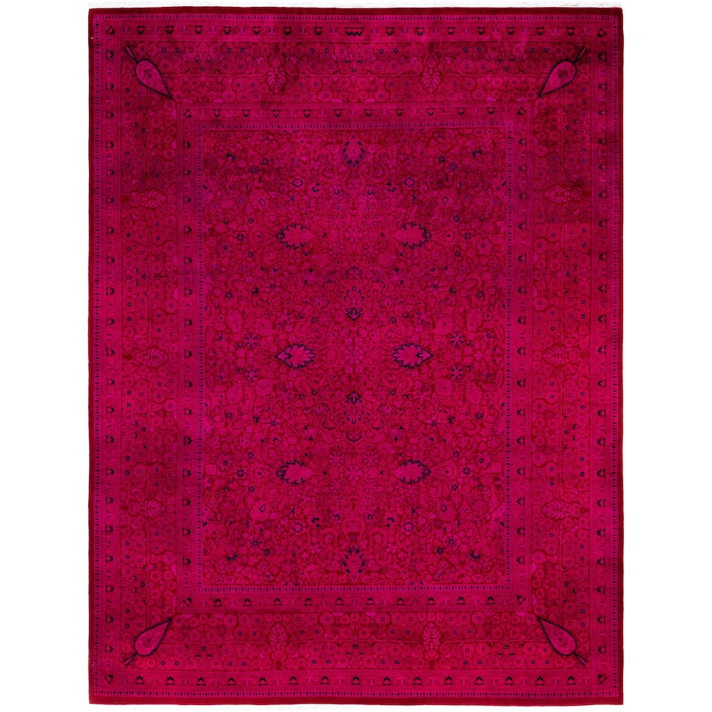 Overdyed One-of-a-Kind Hand-Knotted Area Rug - Pink - 9' 1" x 12' 0"