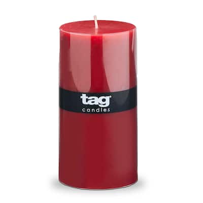 Color Studio 3X6 Pillar Cranberry Smokeless Paraffin Wax Burn Time 85 Hours