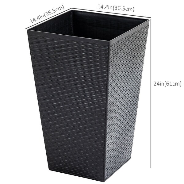 Outsunny Set of 3 Tall Planters, Outdoor & Indoor Flower Pot Set