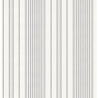 A-Street Prints Navarres Stripe Charcoal Faux Linen Wallpaper