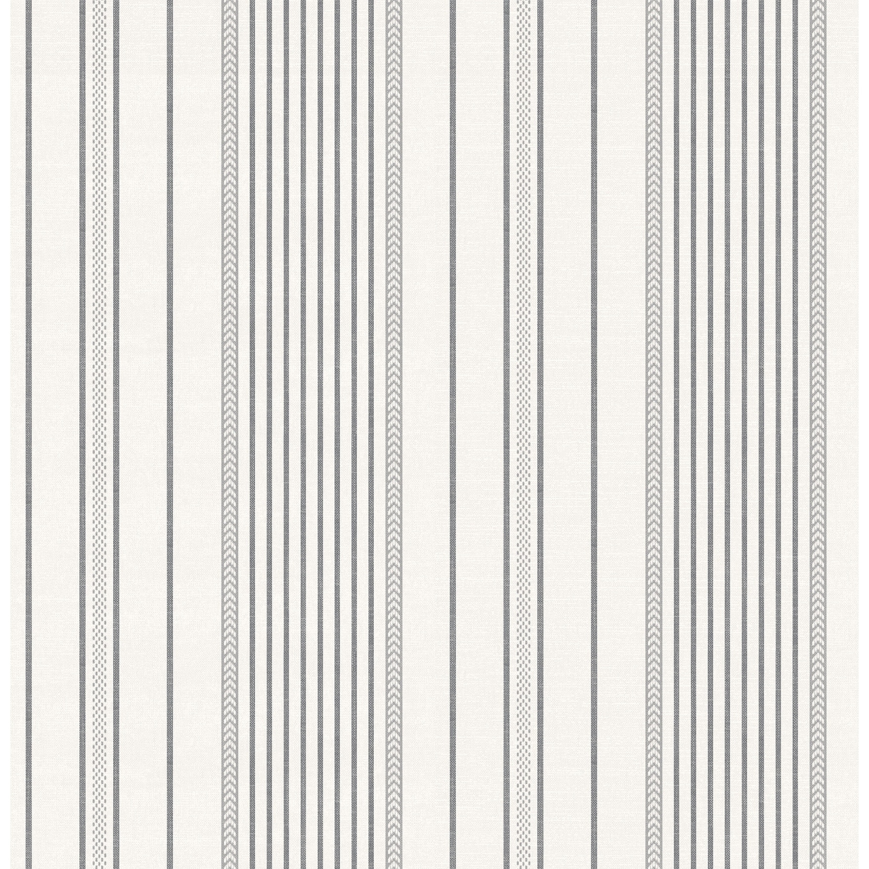 A-Street Prints Navarres Stripe Charcoal Faux Linen Wallpaper