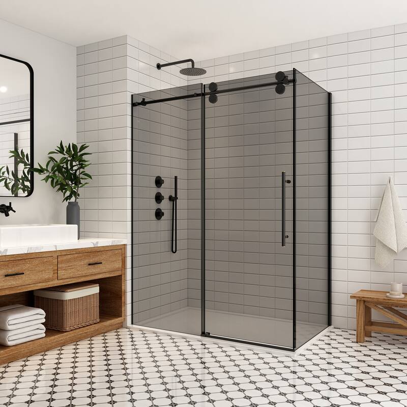 Echarri Rectangle Sliding Frameless Shower Enclosure with Tinted Glass