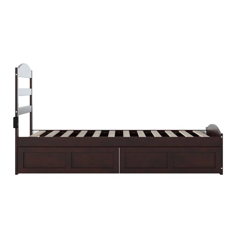 Warren Platform Bed with Footboard and 2 Storage Drawers