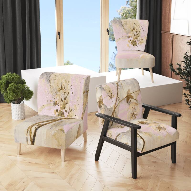 Curated visual reference: Designart Elegance Ii Pink Upholstered Shabby Chic Accent Chair Photo Inspiration