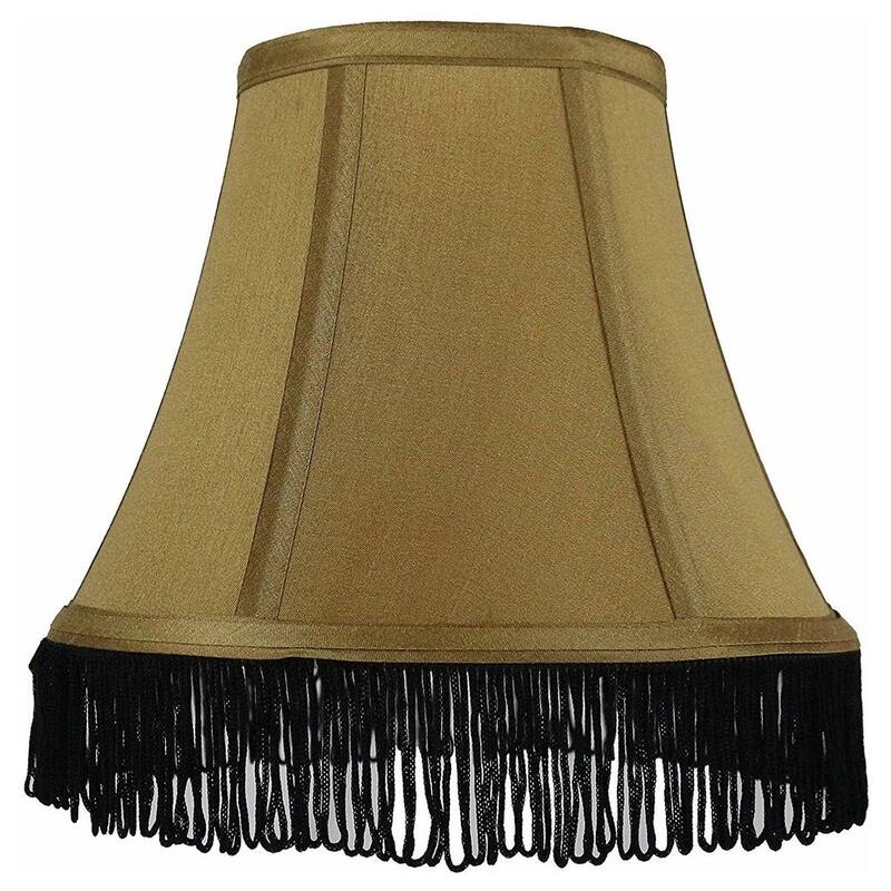 7" Silk Bell Lamp Shade - Single - Gold, Black