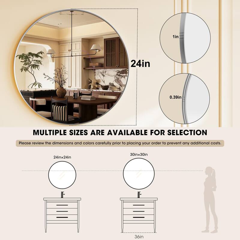 Wall Mirror Vanity Mirror Bathroom Mirror with Metal Frame(1 Piece)