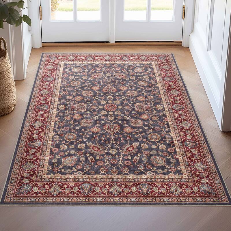 Well Woven Asha Rome Vintage Oriental Persian Flat-Weave Area Rug - 3'3" x 5' - Navy Blue Red