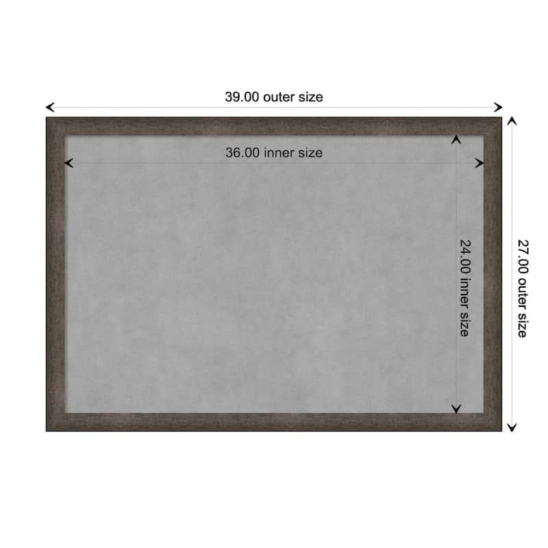 Amanti Art Dappled Light Bronze Narrow Framed Magnetic Board - Board Size 36x24