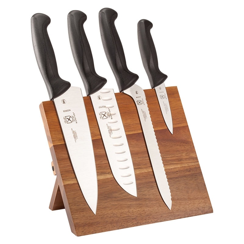 Sabatier 13-Piece Forged Triple Rivet Knife Block Set, High-Carbon  Stainless Steel Kitchen Knives, Razor-Sharp Knife Set with Acacia Wood Block,  White Handles 
