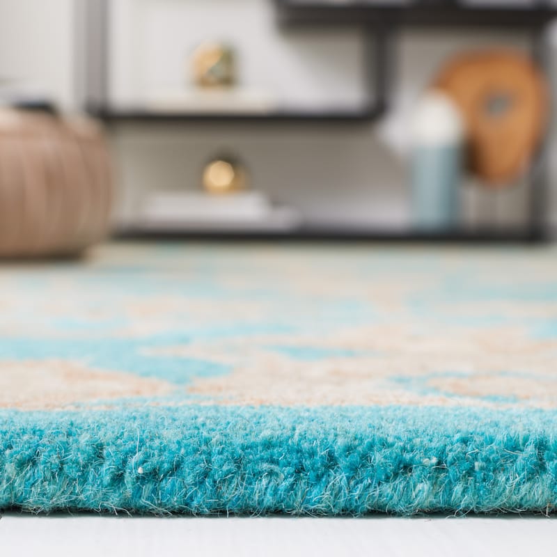 SAFAVIEH Handmade Heritage Peony Damask Traditional Oriental Wool Rug