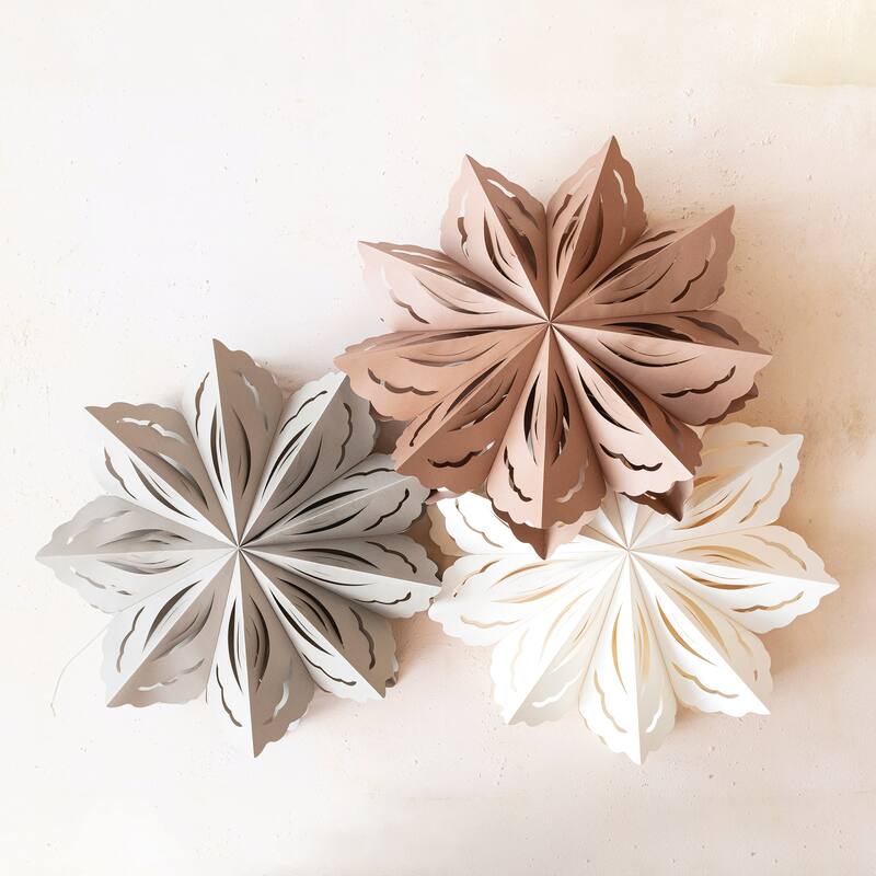Paper Folding Snowflake Ornament, Set of 3 - Multi