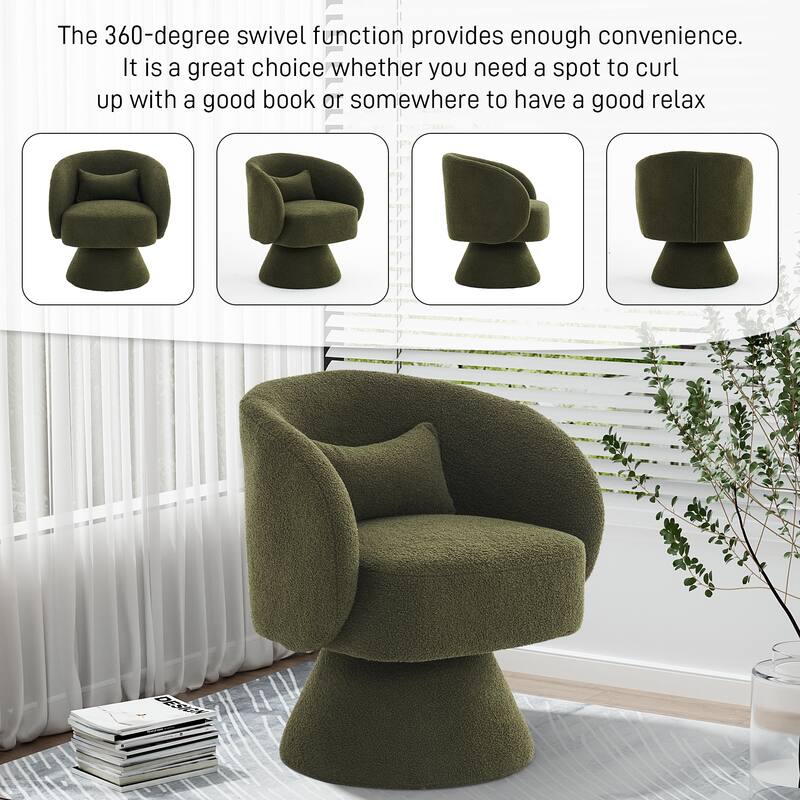 Ouyessir 360 Degree Swivel Cuddle Barrel Sofa Chairs