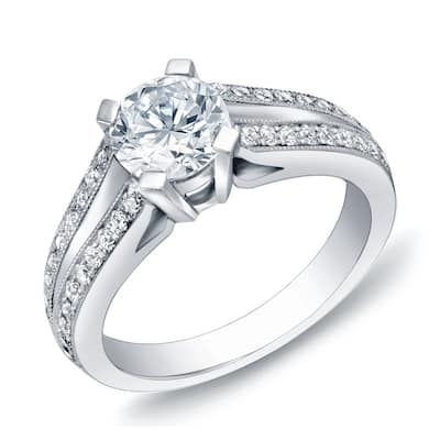 Auriya 14k Gold 1 1/4ctw Round Diamond Engagement Ring Certified (H-I. SI1-SI2)