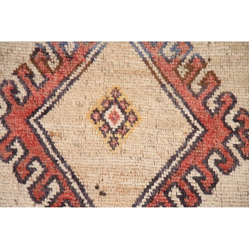 Geometric Gabbeh Persian Vintage Area Rug Hand-Knotted Wool Carpet - 4'7"x 7'3"