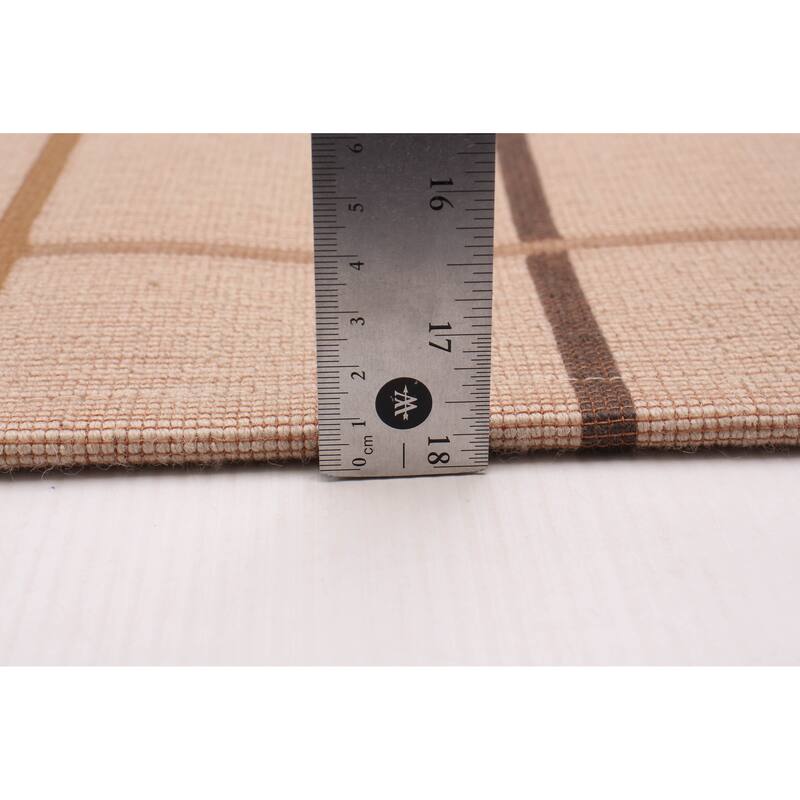 ECARPETGALLERY Machine Woven Lotus Mod Beige Cotton Rug - 4'4 x 6'7