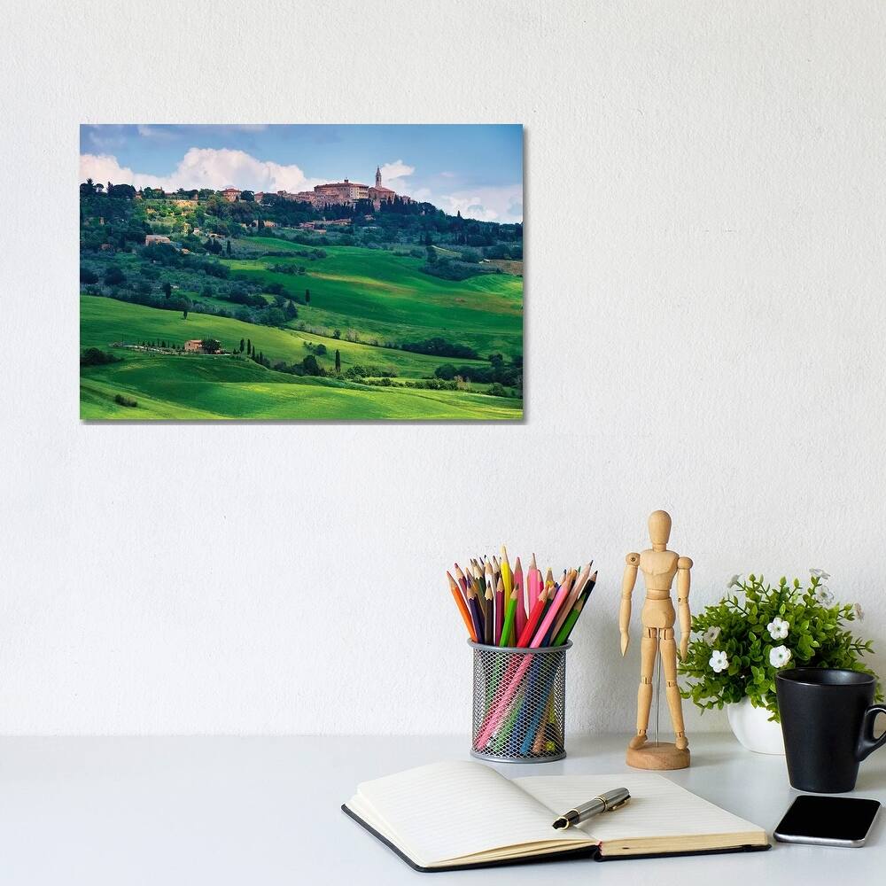 iCanvas "View Of The Town Pienza In A Tuscan Countryside, Italy" by George Oze Canvas Print