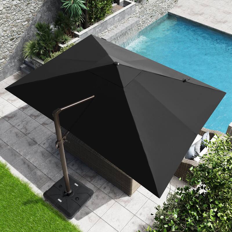 Outdoor 10x12.5 FT Patio Cantilever Umbrella with Weighted Base