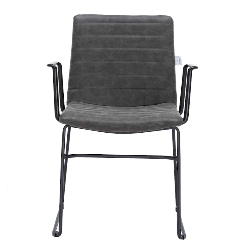 Zylar Ergonomic Guest Chair with Leather, Stainless Steel Base, High-Density Foam, Modern Design for Office or Waiting Room