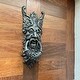 preview thumbnail 4 of 8, Gothic Green Man Door Knocker Verdigris Cast Iron 19 In Wall Mounted - 19 X 7 X 3 inches