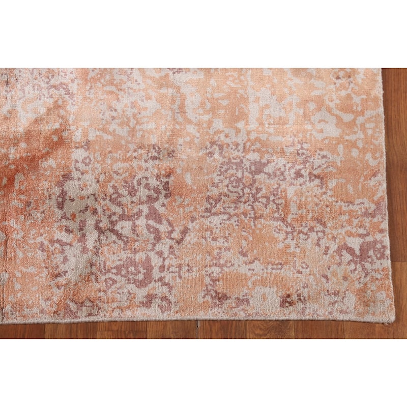 Contemporary Abstract Indian Area Rug Hand-Knotted Wool Carpet - 4'7"x 6'4"