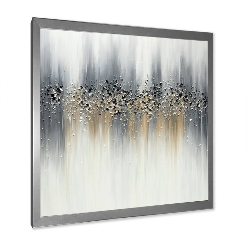 Designart " Gentle Gray Serenity" Abstract Painting Framed Canvas Prints
