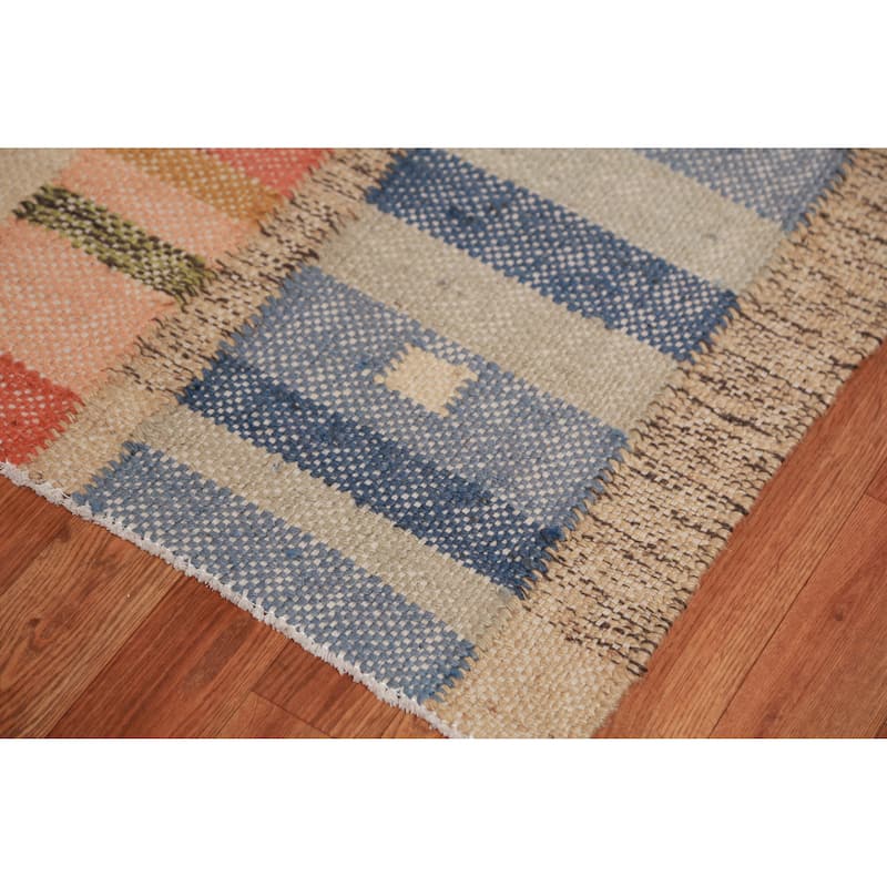 Hand Woven Oriental 100% Jute Carpet Southwestern Modern Beige & Ivories Kilim Area Rug - 13' 3'' X 10' 3''