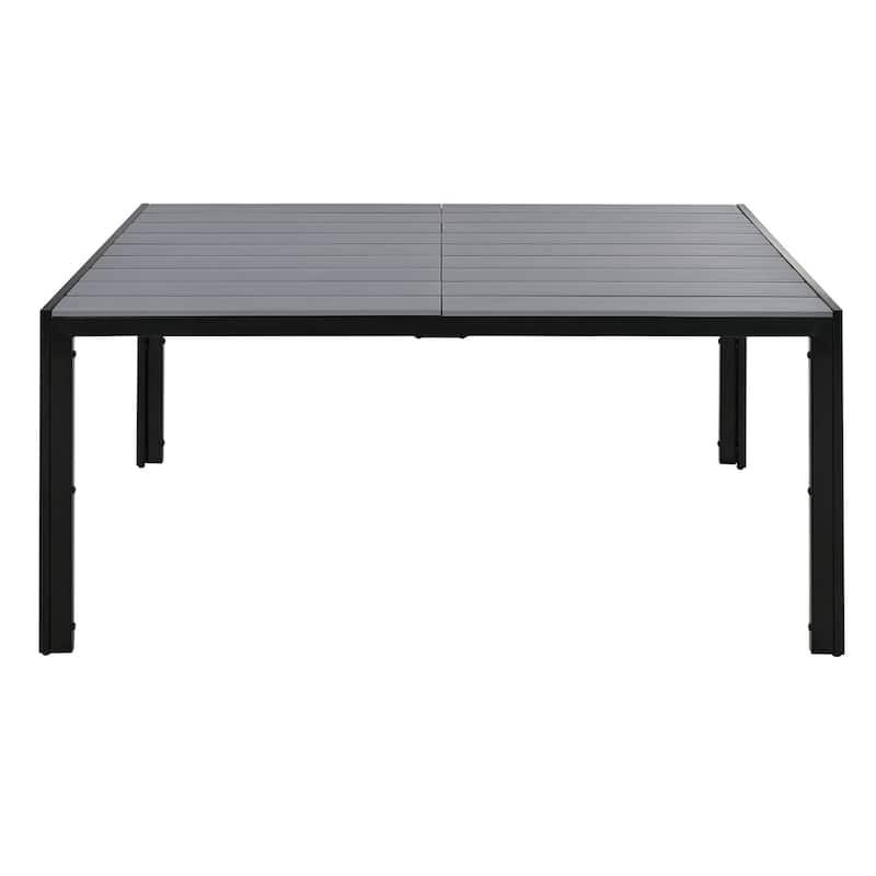 7-Piece Outdoor Patio Dining Set, with 6 Stackable Patio Chairs and Rectangular Dining Table for Patio, Balcony