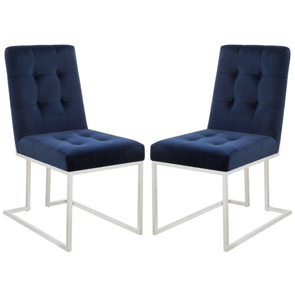 Blue chrome sales dining chairs