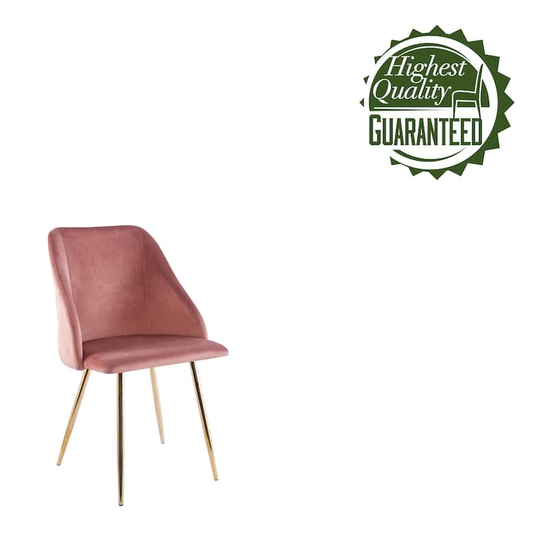 Porthos Home Pema Dining Chairs Set of 2, Velvet, Gold Chrome Legs