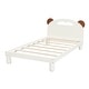 preview thumbnail 8 of 14, Cute Full/Twin Size Platform Bed with Bear Ears Headboard, LED Light, Solid Wood Construction, Easy Assembly