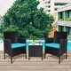 preview thumbnail 43 of 49, Pheap Outdoor 3-piece Cushioned Wicker Bistro Set by Havenside Home
