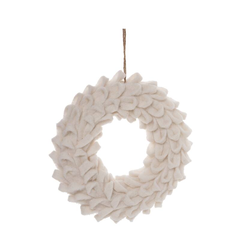 Transpac Foam 14.17 in. White Christmas Soft Touch Wreath