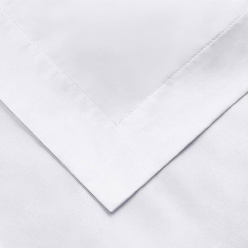 HomeRoots White King Cotton Blend 1000 Thread Count Washable Duvet Cover Set