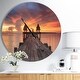 preview thumbnail 7 of 8, Designart 'Glowing Sky and Long Wooden Bridge' Oversized Coastal Wall CLock