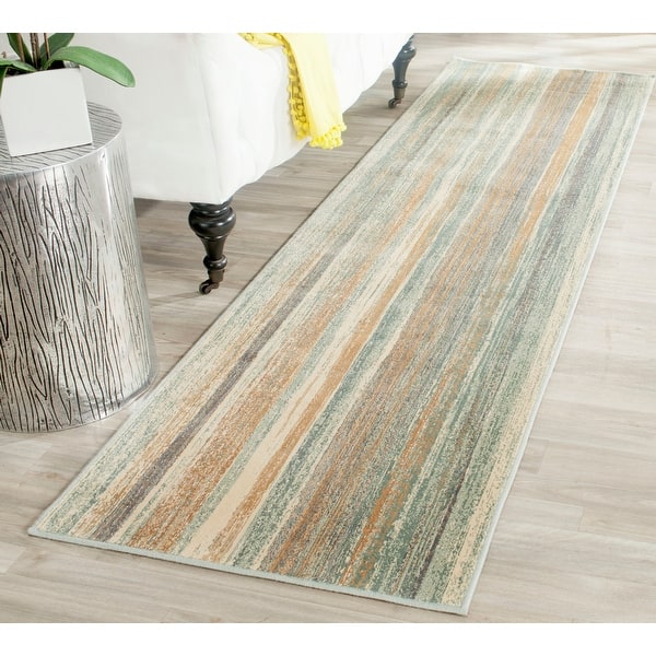 Light Blue 2'7 x 4' Safavieh Vintage Collection VTG172 Modern Stripe Distressed Premium Viscose Accent Rug Light Blue 2'7 x 4' Safavieh Vintage Collection VTG172 Modern Stripe Distressed Premium Viscose Accent Rug