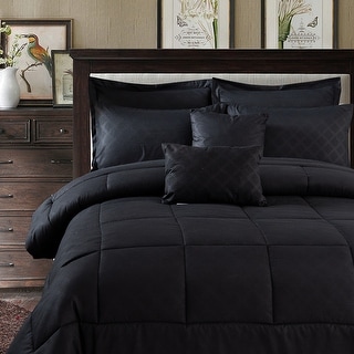 10 Piece Black Plaid Comforter Set Bed In A Bag