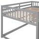 preview thumbnail 25 of 48, Floor Bunk Bed with Movable Storage Cabinet, Include 4 Storage Drawers and 3 Shelves, Solid Wood Bunkbeds Frame for Kids Teens