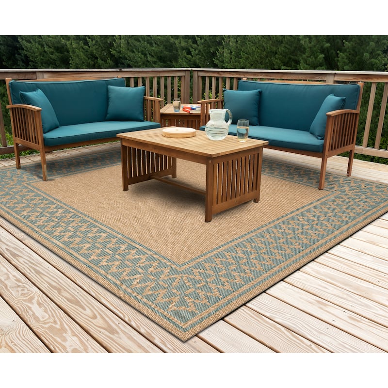 Liora Manne Sahara Diamond Border Indoor/Outdoor Rug