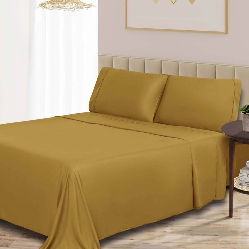 Superior Rayon from Bamboo 300 Thread Count Deep Pocket Sheet Set - California King - Gold