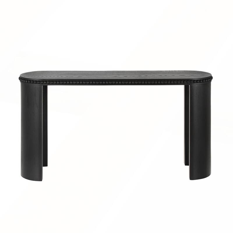 Mirod Vintage Console Table with Beaded Trim and Reversible Curved Legs