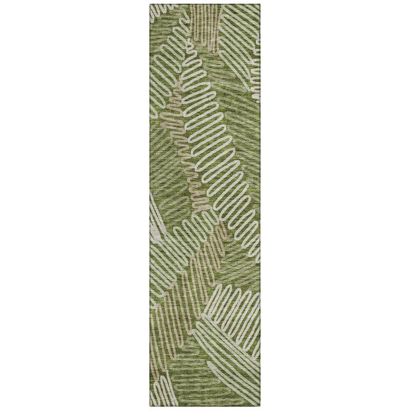 Machine Washable Indoor/ Outdoor Chantille Contemporary Squiggles Rug