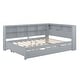 preview thumbnail 29 of 105, L-shape Daybed Wooden Sofa Bed Corner Bed with Bookcase Guardrail Built-in USB Charging Ports, Space-saving Bed