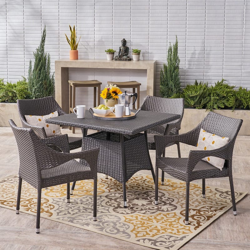 Arden Outdoor 5-piece Wicker Dining Set by Christopher Knight Home - N/A