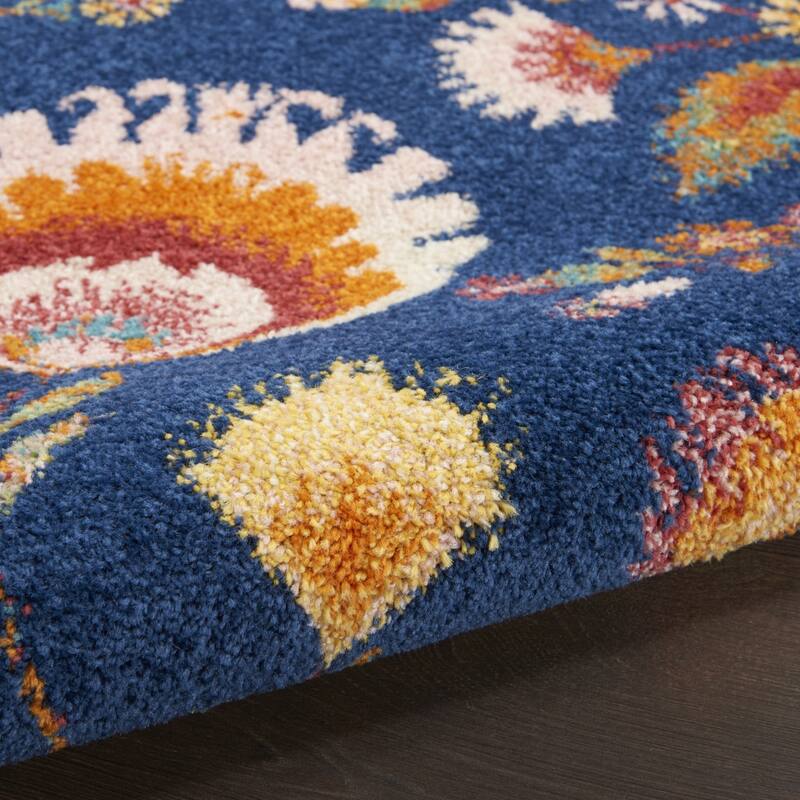 Power Loomed Floral Traditional Low Pile Area Rug
